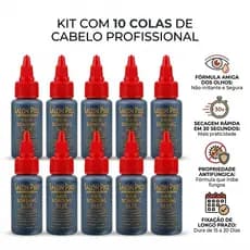 Atacado Kit 10 Cola Salon Pro 30ml Extensão Cílios Tufinho Fórmula Suave Não Arde Olhos Fixação Forte 15-20 Dias