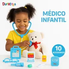 Kit Médico Infantil Dutetoys Brinquedo Educativo com Estetoscópio e Acessórios
