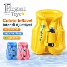 Boia Colete Salva-Vidas Infantil Reforçado Flutuador Bebê Criança Praia Piscina