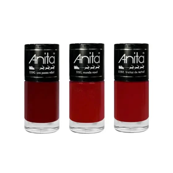 Anita Kit 3 Esmalte Vermelho Coleção Tempo De Celebrar 10ml