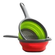Escorredor de Alimentos Silicone Retrátil Redondo com Cabo