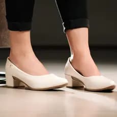 Sapato Scarpin Napa Confort Salto Baixo Grosso Bloco Social Moda Casual