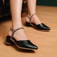 Scarpin Mule Feminino Moda Strass Salto Médio Elegante e Sofisticado