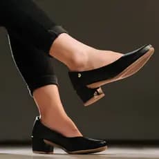 Scarpin Sapato Feminino Bico Fino Confortável Salto Baixo Medio Quadrado Bloco