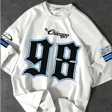 Camiseta T-shirt Chicago 98 Streetwear New Challenge Estilo Americano Jersey Premium Estilo Urbano