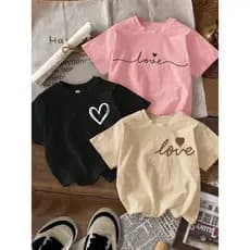 Kit 3 Camiseta Infantil Menina T-shirt Feminina Algodão Basica Moda Blogueirinha Blusas Estampadas