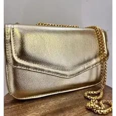 Bolsa Lancamento Mini Bag De Festa Metalizada Espelhada Porta Celular Porta Moeda Com Corrente