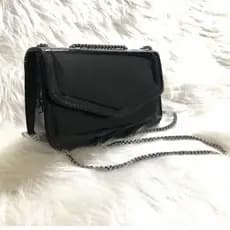 Bolsa Lancamento Mini Bag De Festa Metalizada Espelhada Porta Celular Porta Moeda Com Corrente
