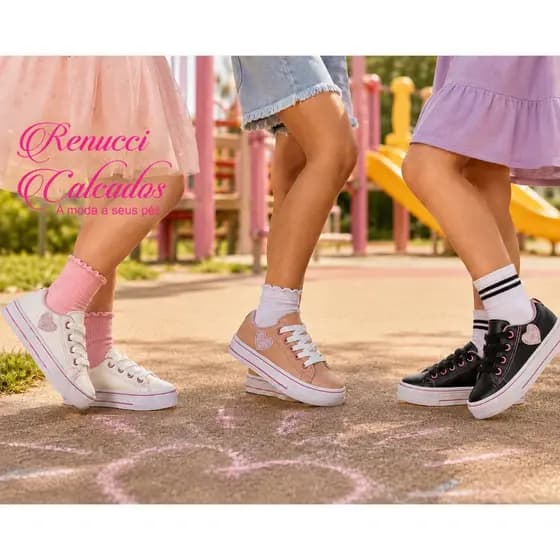 Tênis Baby Infantil Casual Menina com Coração – Leve e Confortável