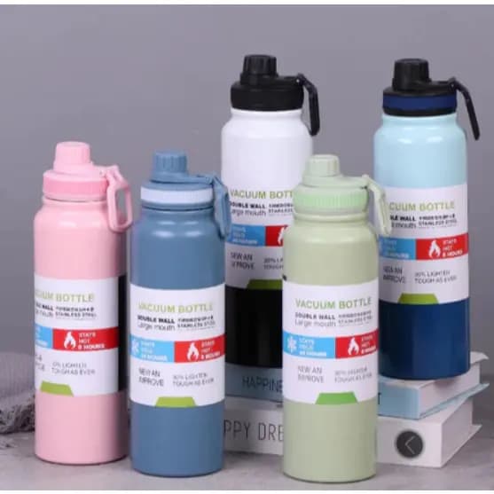 Garrafa 800ml 1000ml Térmica Quente & Frio Isolamento Térmico Grande Capacidade Academia Dia A Dia
