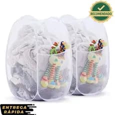 Cesto Nylon Roupa Suja Leve Pop-Up Dobrável Ventilado Grande Capacidade Portátil Envio Imediato