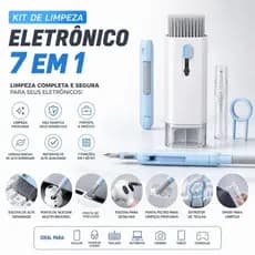 Kit Limpeza 7 em 1 Para Eletrônicos Teclado Fone Ouvido Tela Celular Notebook Multifuncional