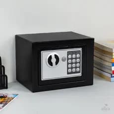 Cofre Digital Eletrônico Aço Senha + 2 Chaves 23x17x17 Alira Home
