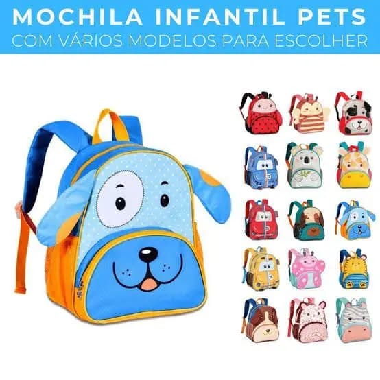 Mochila Escolar Infantil Bichinhos Zoo Carros Pets Pronta Entrega