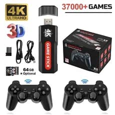 Video Game Stick 2 - Console 4k 64GB X2 30000 Jogos + 2 Controles a Pronta Entrega Jogos Retrô Para PSP PS1 GBA