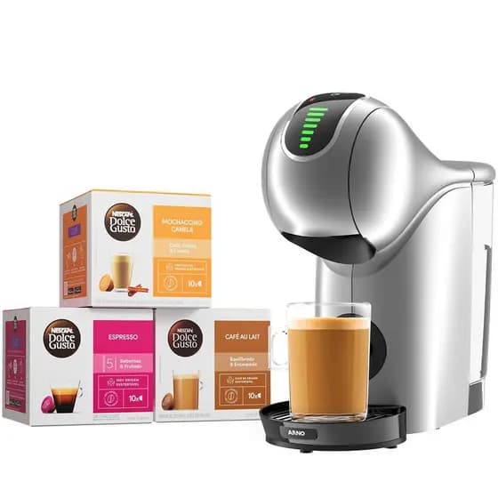 Kit Cafeteira Dolce Gusto Genio S Touch Prata + 30 cápsulas
