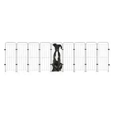 Cercado Dobrável 98cm com 9 Módulos Utilyse Branco e Preto Divisor de Ambientes Pets e Bebes