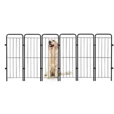 Cercado Dobrável 98cm 6 módulos para Pets Cachorros Gatos e para Criança Utilyse Branco e Preto