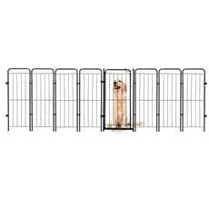 Cercado Pet Dobrável 7 Módulos Com Portão 98cm Preto Branco Ideal para Cachorros Gatos Coelhos Crianças