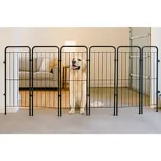 Cercado Dobrável 98cm com 7 Módulos Utilyse Branco Preto Divisor de Ambientes