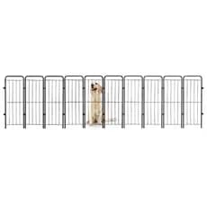 Cercado Dobrável 98 cm com 10 Módulos Sem Portão para Pets e Crianças Preto e Branco