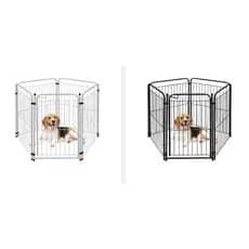 Cercado Chiqueirinho para Pet 4 Módulos + Portão 83cm Utilyse Branco Preto Cães Cachorros Gatos