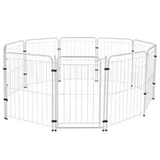 Cercado Chiqueirinho 9 Módulos + Portão 83cm Utilyse Branco ou Preto para Pets Cães Gatos Coelho