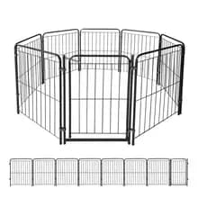 Cercado Pet 7 Módulos + Portão 83cm Utilyse Branco Preto Chiqueirinho Coelhos Gatos Cachorros