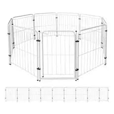 Cercado 8 Módulos + Portão 83cm Utilyse Branco Preto para Pet Cães Cachorros Gatos Coelhos
