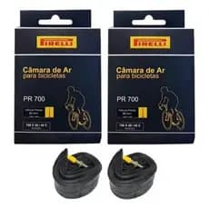 KIT 2 Câmara De Ar Aro 700x28/45c Pirelli Valvula Presta 60mm Bike Speed Gravel Bicicleta Bico Fino