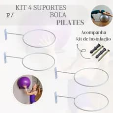 KIT 04 SUPORTE DE BOLA SUIÇA, PILATES,YOGA-REFORÇADO+ BUCHAS E PARAFUSOS
