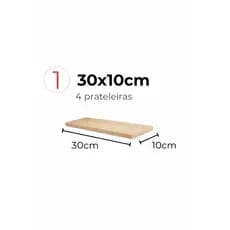 Kit Prateleiras Decorativas em MDF Madeirado  – Acompanha Kit de Instalação