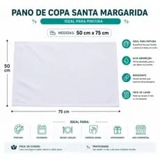 Pano de Prato Santa Margarida SM08 50x75 cm – Kit com 5 Unidades | 100% Algodão | Alta Absorção e Decoração para Cozinha