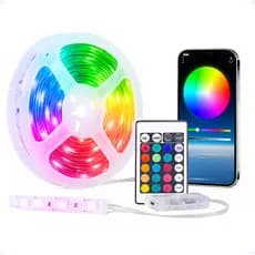 Fio de Led Cordão RGB 20 Metros Controle App Bluetooth USB Decoração Colorida Iluminação