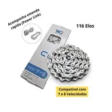 Corrente Fina Bicicleta Tec C8 7v Ou 8v Index Compativel Shimano Sram Kmc Com Power Link