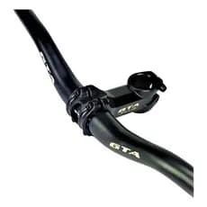 Kit Guidão MTB Downhill GTA Alumínio Voador Curvo 680mm e Suporte Mesa 31.8mm 80mm GTA Preto