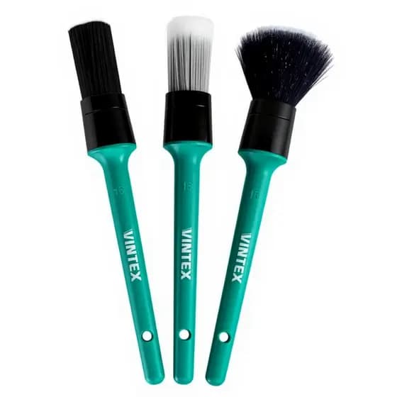 Kit 3 Pincéis Vintex Macios 16cm Detalhamento Automotivo Ergonômico