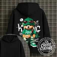 Moletom Unissex URSO VERDE streetwear Flanelado Com Capuz