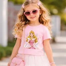 Camiseta Infantil Delicada 2 Ao 12  MENINA  AURORA