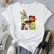 Camiseta Femenina Desenho Loonay Tunes Blusa 100%Algodão