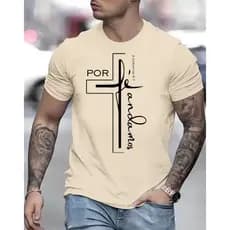 Camisa Unissex 100% Algodão Estilosa  Estampada Casual com Corte Slim Fé