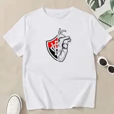 Camisa Do Vitória Masculina Confortável Camiseta de Time Baiano Blusa Esportiva Branca Masculina Confortável