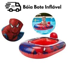 Boia Bote Infantil Inflável com Fralda do Homem Aranha Para Piscina Rio Lagoa Praia