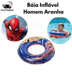 Boia Circular do Homem Aranha ( Spider Man ) 72 Cm Redonda de Cintura Peso Máximo 30Kg Resistente Para Piscina Praia Rio