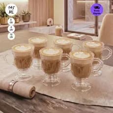 Jogo 3 6 12 Peças Canecas Capuccino Em Vidro Espesso com Alça 124 ml Xícaras de Chocolate Café Chá