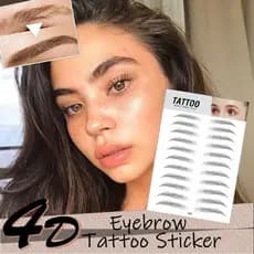 SHE - Adesivos / Tatuagem Adesiva 4D Para Sobrancelhas À Prova D'Água De Para Maquiagem Com 10 Par