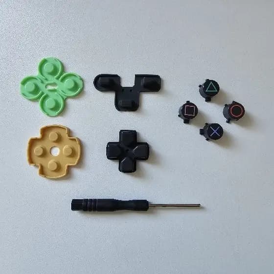 Kit Borracha Condutivas + Botões para Controle de PS2 + Mini Chave Philips