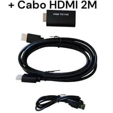 Adaptador PS2 Áudio e Vídeo Conversor + Cabo HDMI 2M