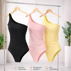 Body Feminino Mula Manca Suplex Com Forro e com Bojo Removível Moda Verão 2026