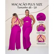 Macacão Estilo Pantalona Elegante Com bolso e Alças regulaveis e Decote Na Barriga
